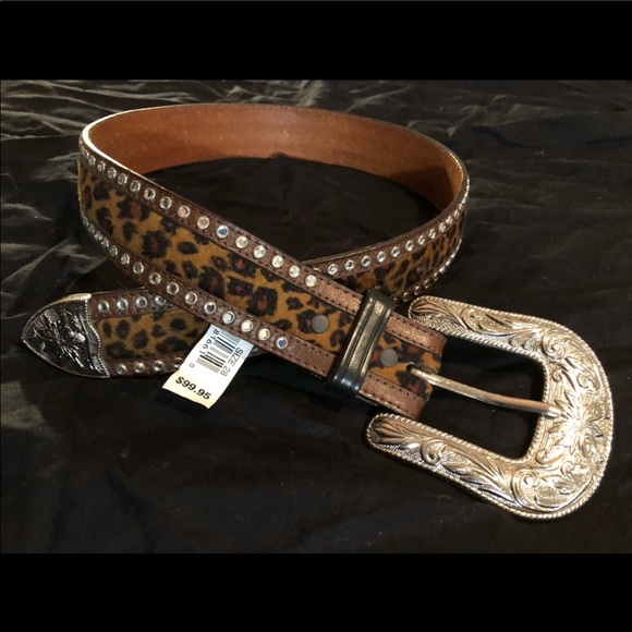 3D belt Co cheetah bling printed leather belt - Picture 2 of 5
